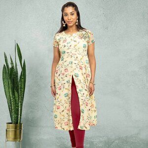 Light Ivory Printed Women's Kurta | Muvvas Boutique
